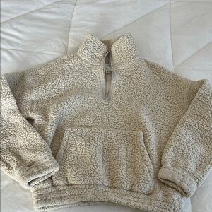 Aerie Cozy Cream Sherpa Pullover xs